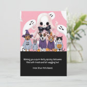 Carte de vœux pour animaux de compagnie Halloween (Debout devant)