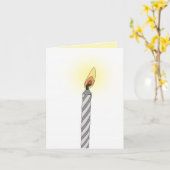 Carte de voeux pour anniversaire "bougie unique" (Fleur jaune)