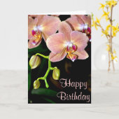 Carte de voeux pour anniversaire d'orchidées de pa (Fleur jaune)