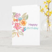 Carte de voeux pour aquarelle de joyeux (Fleur jaune)