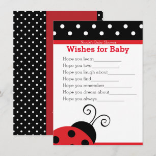 Carte de Vœux pour Baby Shower coccinelle points r