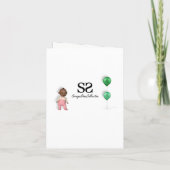 Carte de voeux pour Baby shower féminin afro-améri (Dos)