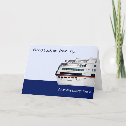 Carte de voeux pour bateau de croisière blanc Deck (Devant)