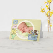 Carte de voeux pour bébé (Fleur jaune)