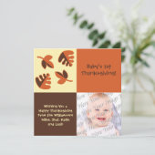Carte de voeux pour bébé 1er Thanksgiving Flat Pho (Debout devant)
