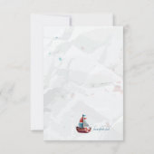 Carte de voeux pour bébé bateau aquarelle (Dos)