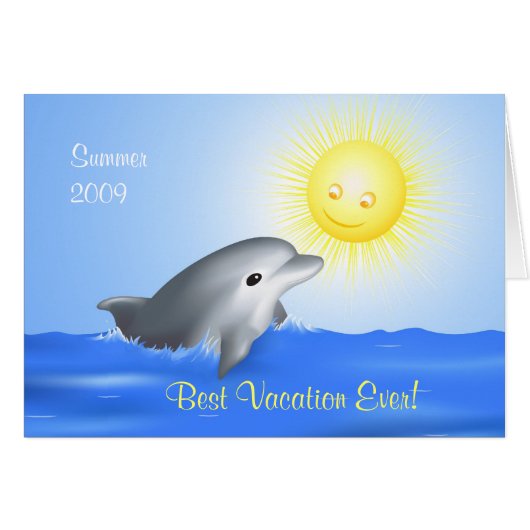 Carte de voeux pour bébé dauphin (Devant horizontal)