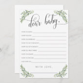 Carte de voeux pour bébé en olivier (Devant / Derrière)