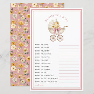 Carte de Vœux pour Bébé en Rose Pâle