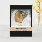 Carte de voeux pour bébé féministe (Fleur jaune)