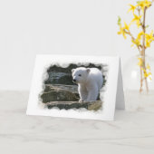 Carte de voeux pour bébé ours polaire (Fleur jaune)