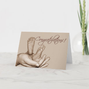 Carte de voeux pour bébé pieds