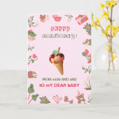 Carte de voeux pour bébé PINK (Fleur jaune)