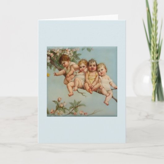 Carte de voeux pour bébé vintage (Devant)