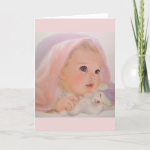 Carte de voeux pour bébé vintage