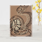 Carte de voeux pour bobine de film (vierge à l'int (Fleur jaune)