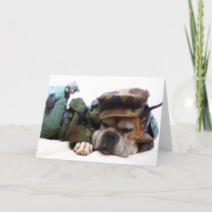 Carte de voeux pour boxeur militaire