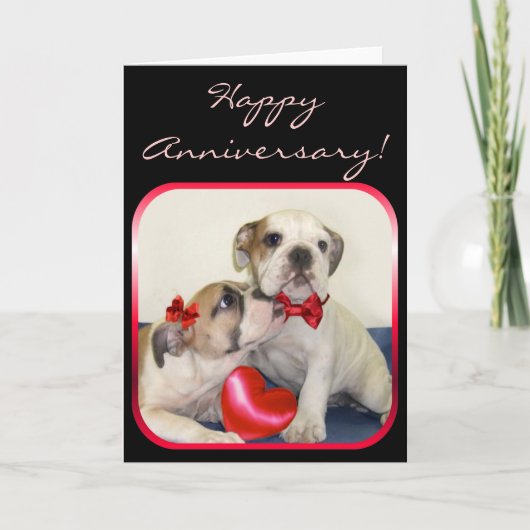 Carte de voeux pour Bulldogs de Joyeux Anniversair (Devant)