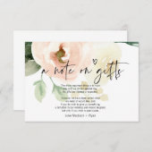 Carte de voeux pour cadeaux de mariage à motif flo (Devant / Derrière)