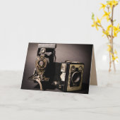 Carte de voeux pour caméras vintages (Fleur jaune)