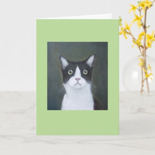 Carte de vœux pour chat inquiet (Fleur jaune)