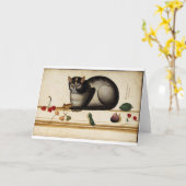 Carte de voeux pour chat italien (Fleur jaune)