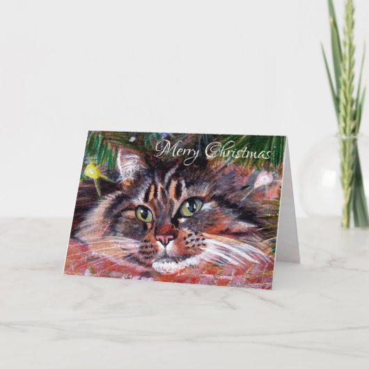 Carte de voeux pour chat Noël (Devant)