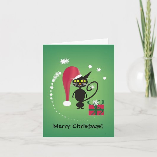 Carte de voeux pour chat Noël (Devant)