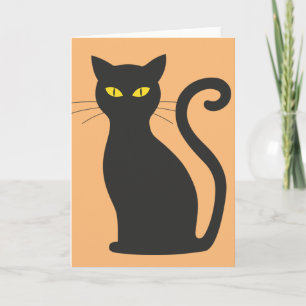 Carte de voeux pour chat noir classique