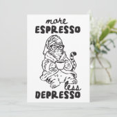 Carte de vœux pour chat 'Plus d'espresso, moins de (Debout devant)