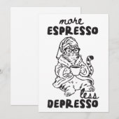Carte de vœux pour chat 'Plus d'espresso, moins de (Devant / Derrière)