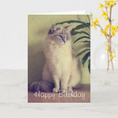 Carte de voeux pour chat Ragdoll (Fleur jaune)