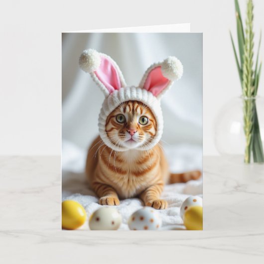 Carte de vœux pour chat roux tabby (Devant)