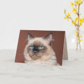 Carte de voeux pour chat siamois (Fleur jaune)