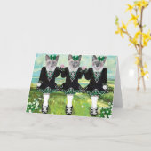 Carte de vœux pour chats de danse irlandais (Fleur jaune)