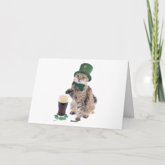 Carte de vœux pour chats jour de la Saint-Patrick (Dos)