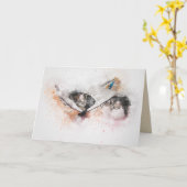 carte de voeux pour chats relaxants (Fleur jaune)