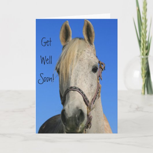 Carte de voeux pour cheval Get Well Bientôt (Devant)