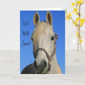Carte de voeux pour cheval Get Well Bientôt (Fleur jaune)