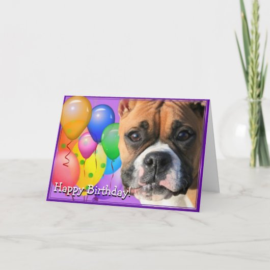 Carte de voeux pour chien boxeur d'anniversaire (Devant)