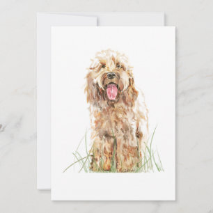 Carte de vœux pour chien Cockapoo – Art animalier