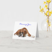 Carte de voeux pour chien de boxe manquant - Verse (Fleur jaune)