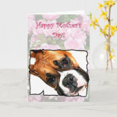 Carte de voeux pour chien de boxer de la fête des  (Fleur jaune)