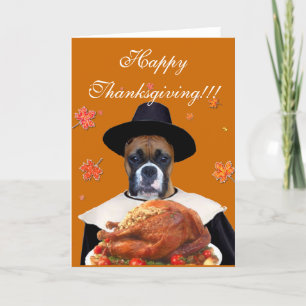 Carte de voeux pour chien de boxeur Thanksgiving