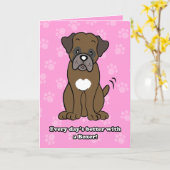 Carte de voeux pour chien de caricature mignonne (Fleur jaune)