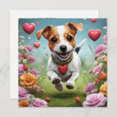Carte de voeux pour chien de la Saint-Valentin (Devant / Derrière)