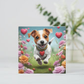 Carte de voeux pour chien de la Saint-Valentin (Debout devant)