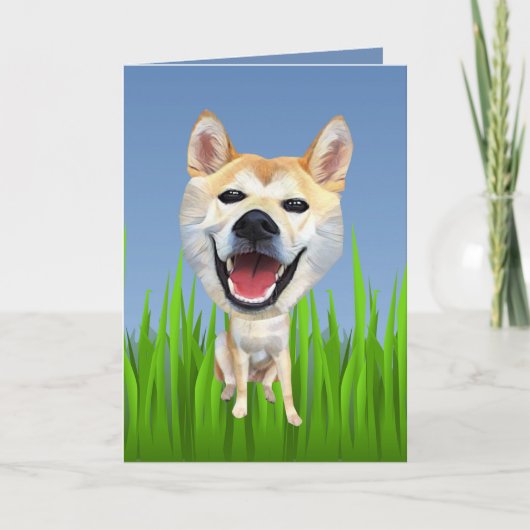 Carte de voeux pour chien de Shiba Inu (Devant)