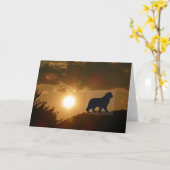 Carte de voeux pour chien de Terre-Neuve (Fleur jaune)