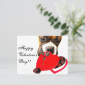 Carte de voeux pour chien de Valentine's Day Boxer (Debout devant)